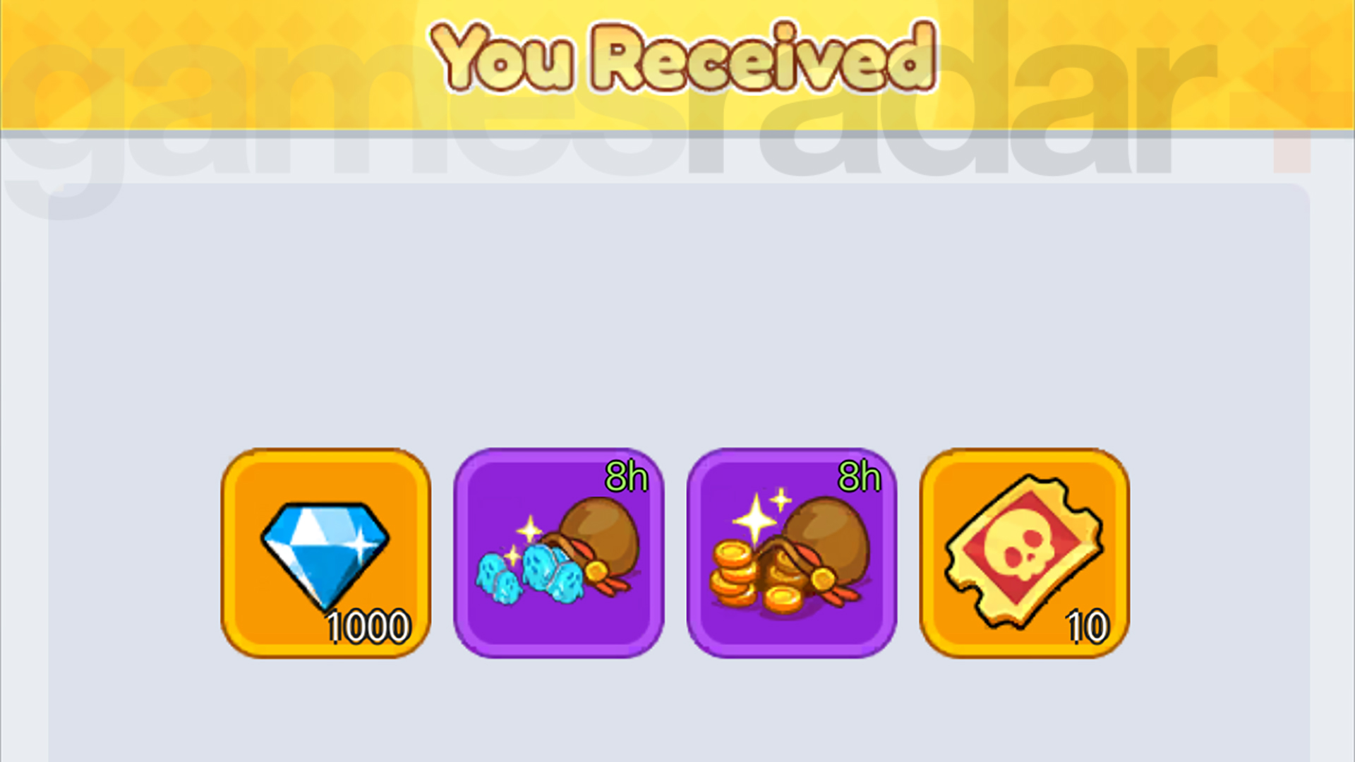 Rewards received from Skull Up codes