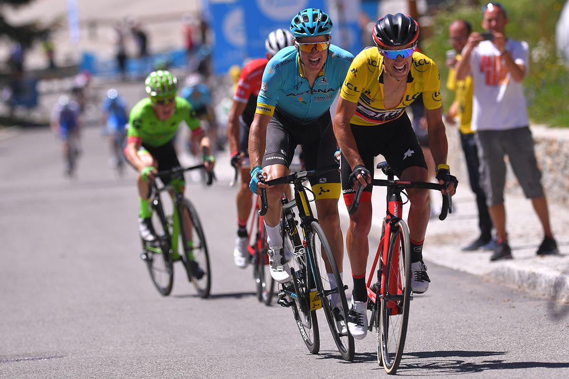 Richie Porte (BMC) on the attack at Alpe d'Huez.