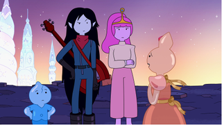 Adventure Time Obsidian See-Through Princess pleads with Marcy and Bonnie to save the Glass Kingdom