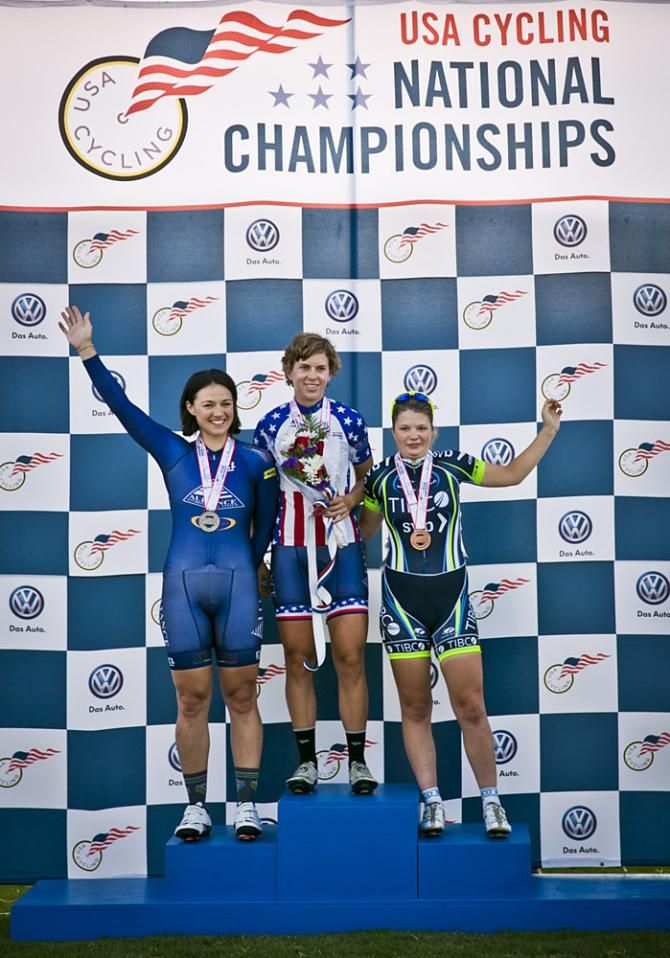 Women's Individual Pursuit top 3 - 1st place Kimberly Geist (Team Alliance Environmental), 2nd place Julia Lochar (Team Alliance Environmental), 3rd place Bailey Semian (Team TIBCO II)