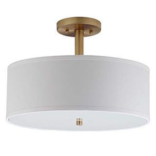 Safavieh Lighting Collection Clara Gold 16-Inch Diameter Semi Flush Mount Ceiling Light Fixture (led Bulbs Included)