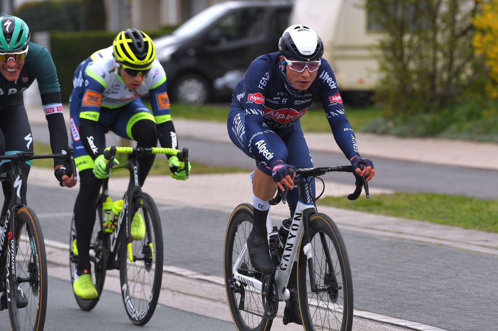 SCHOTEN BELGIUM APRIL 07 Jasper Philipsen of Belgium and Team AlpecinFenix during the 109th Scheldeprijs 2021 Mens Elite a 1942km race from Terneuzen to Schoten Breakaway SP21 FlandersClassic on April 07 2021 in Schoten Belgium Photo by Luc ClaessenGetty Images