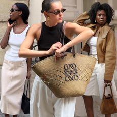 A collage of women's summer outfits showing some of the best Saks Off Fifth shopping for summer 2025