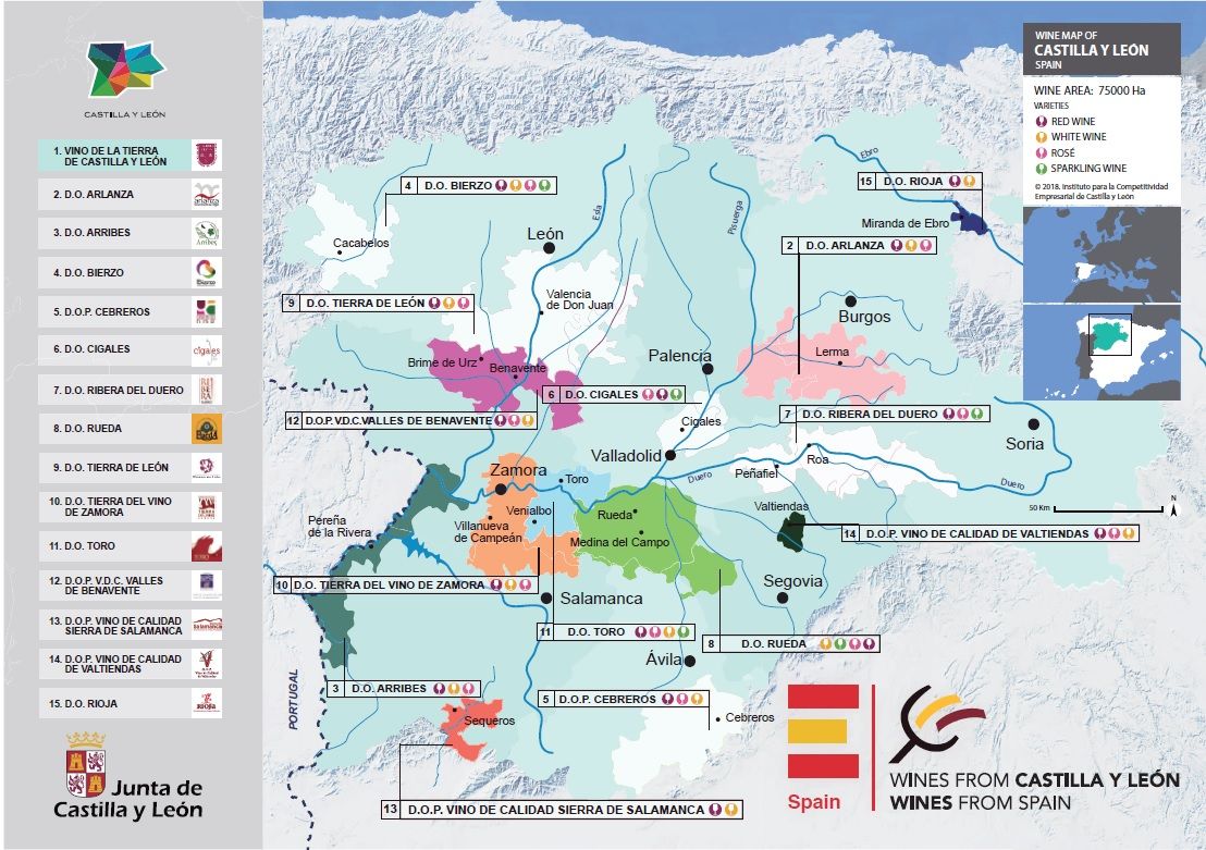Map of Castilla y Leon