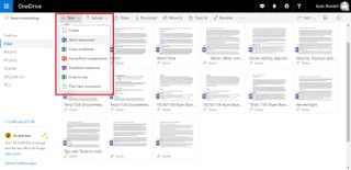 New file in OneDrive