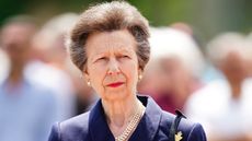 Princess Anne unveils a statue of a Second World War Canadian Royal Regina Rifleman during a reception with members of the regiment to mark the 80th anniversary of D-Day on June 5, 2024