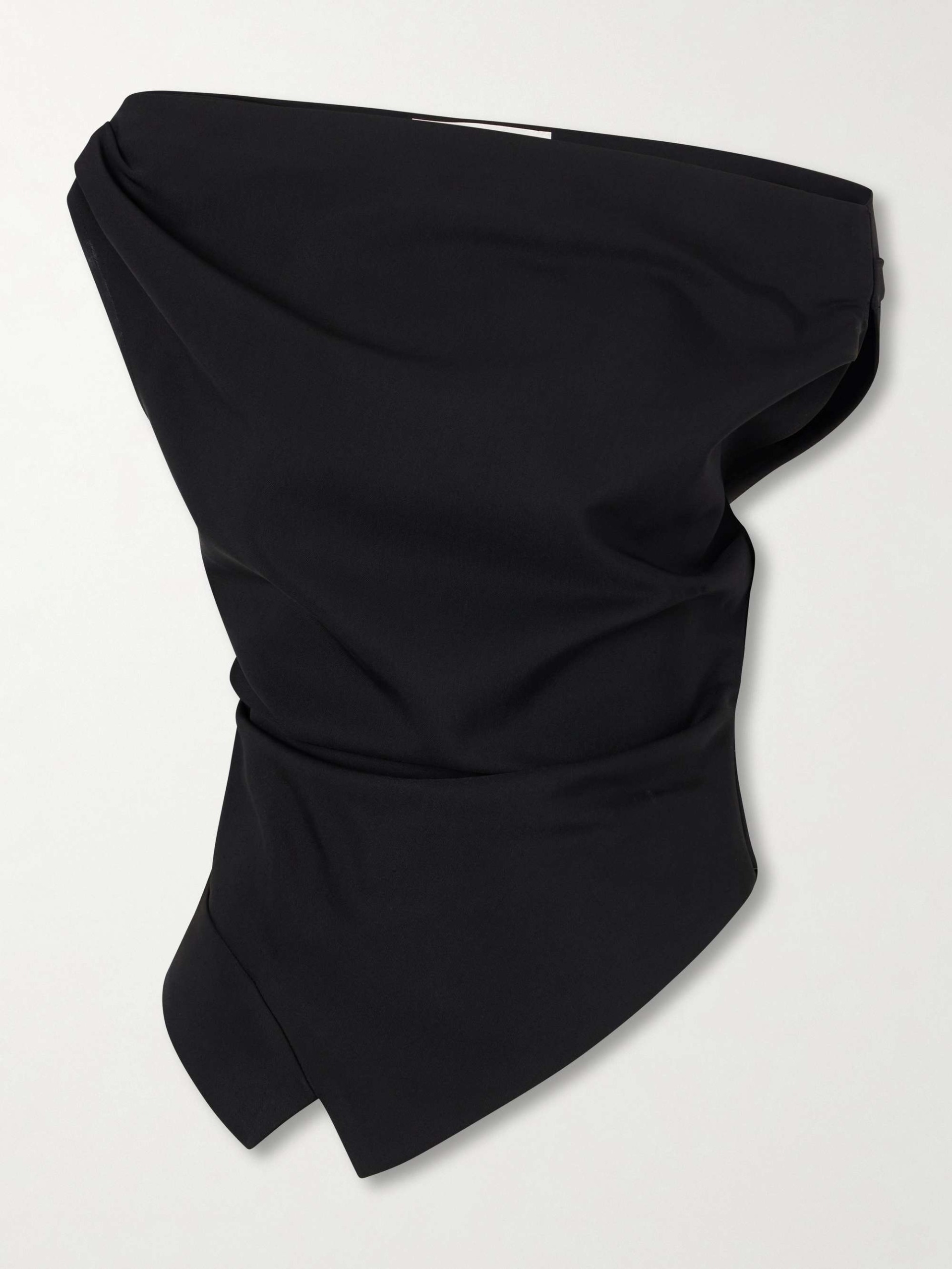 Off-The-Shoulder Draped Jersey Blouse