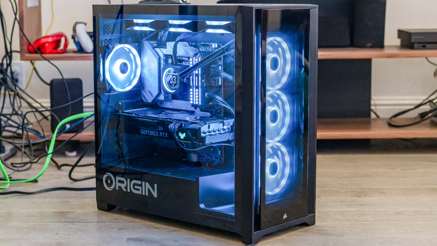 Origin PC Millennium (2022) with blue lights