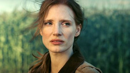 Jessica Chastain as she appears in Interstellar (2014).