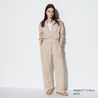 Linen Blend Easy Trousers