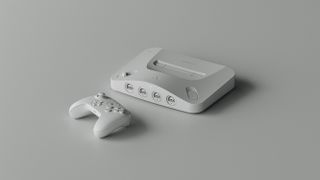 Analogue 3D console in white with white 8BitDo 64 Controller