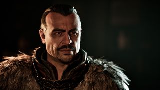 A headshot of a rugged character sporting a goatee in Gothic 1's remake