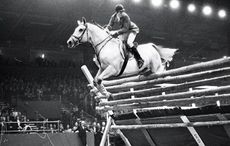Nick Skelton and Lastic winning the high jump at Olympia in 1978. Setting the record at 2.32m