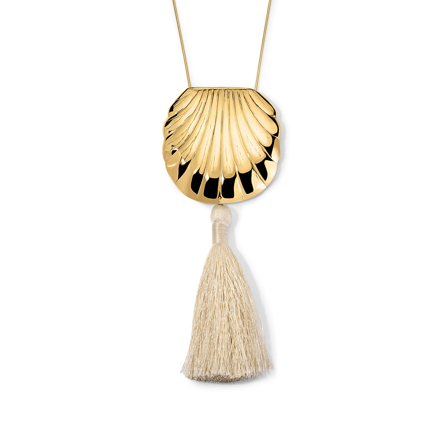 JUJU VERA Petra Tassel Necklace in Ivory