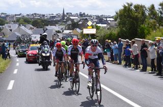 Leigh Howard (IAM Cycling) leading the stage 1 breakaway