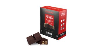 Eating Evolved protein chocolates with hazelnuts, a great healthy Easter eggs alternative