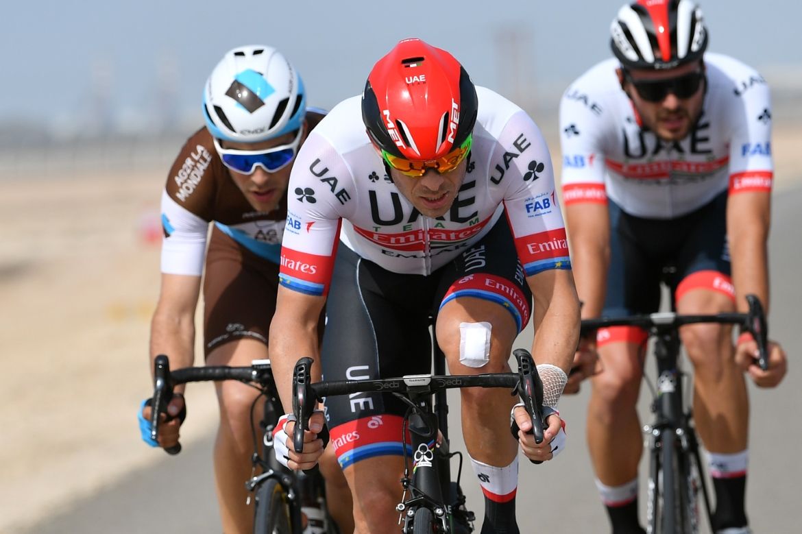Alexander Kristoff (UAE Team Emirates) showed some battle wounds from last week's Tour of Oman