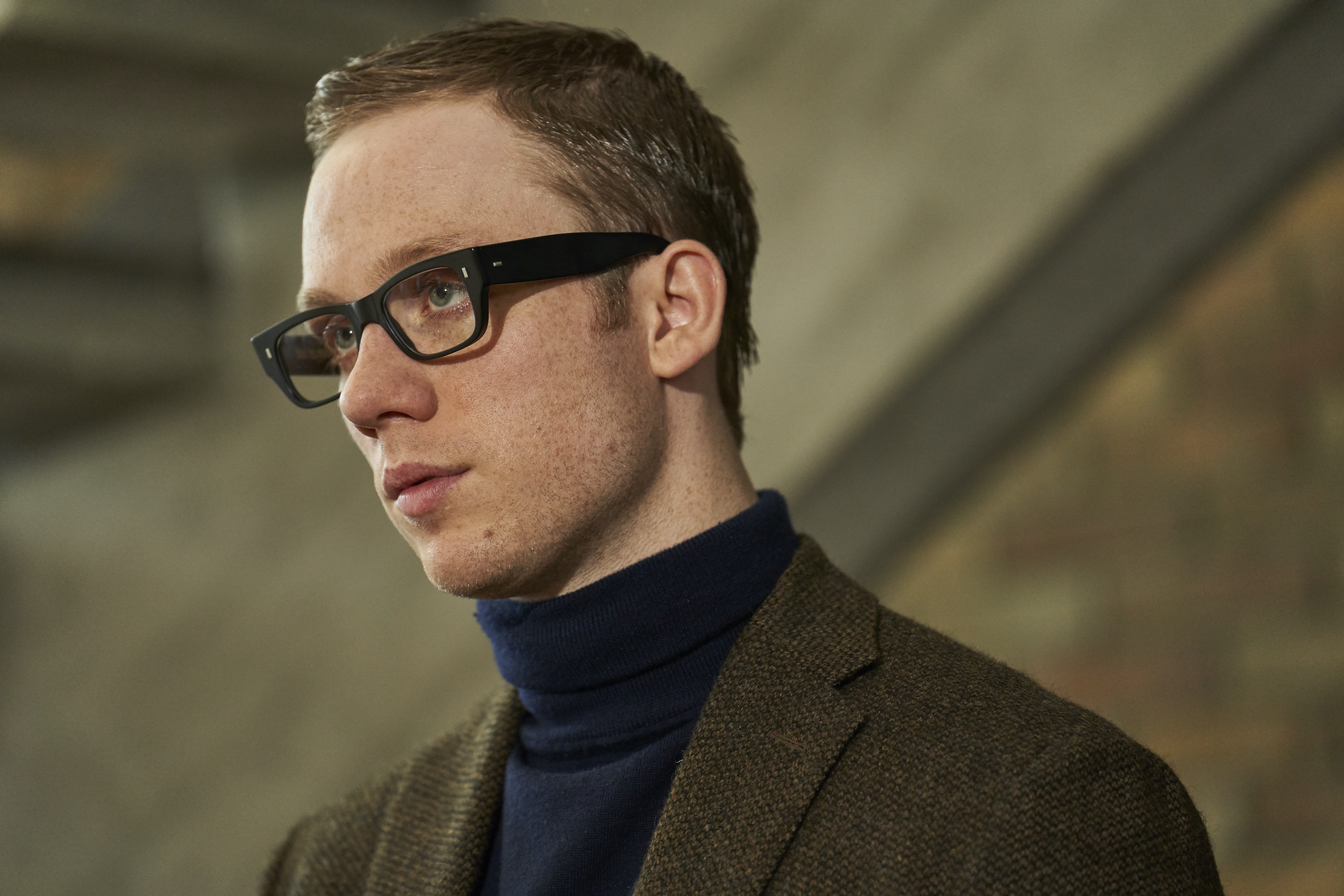 Joe Cole looking like Michael Caine in a first look image from The Ipcress File.