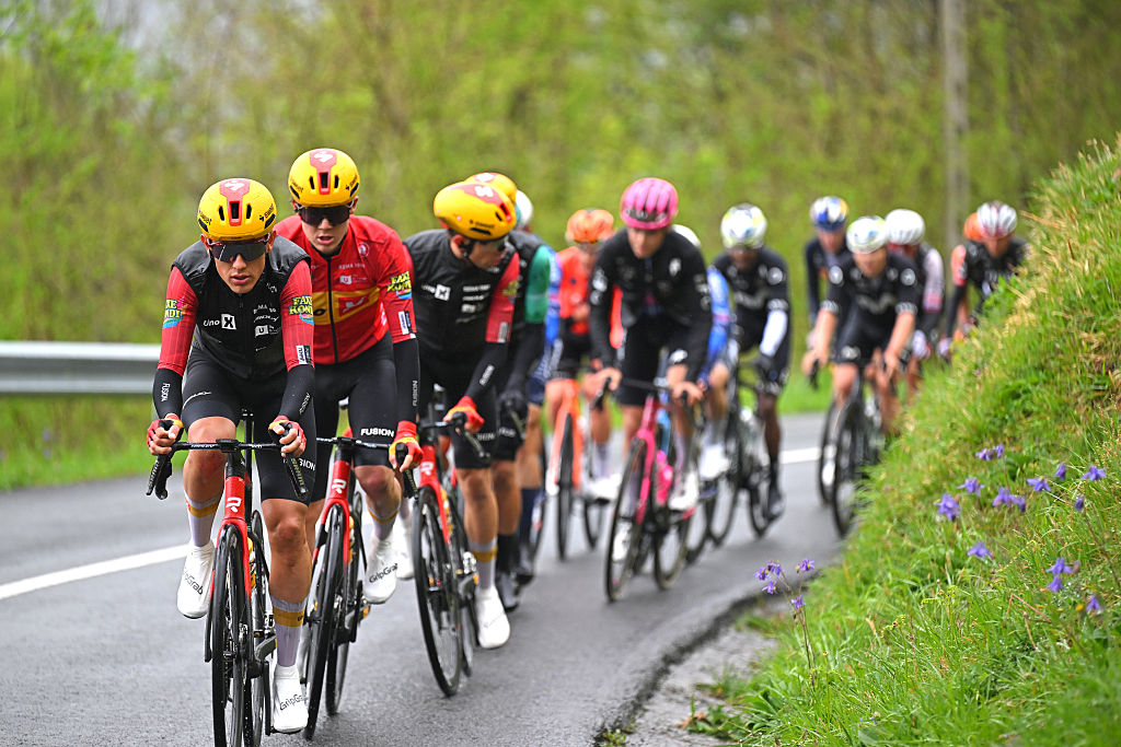 BERGARA, SPAIN - APRIL 11: Torstein Traeen of Norway and Team Uno-X Mobility competes during the 65th Itzulia Basque Country 2026, Stage 6 a 135.2km stage from Goizper-Antzuola to Bergara / #UCIWT / on April 11, 2026 in Bergara, Spain. (Photo by Tim de Waele/Getty Images)