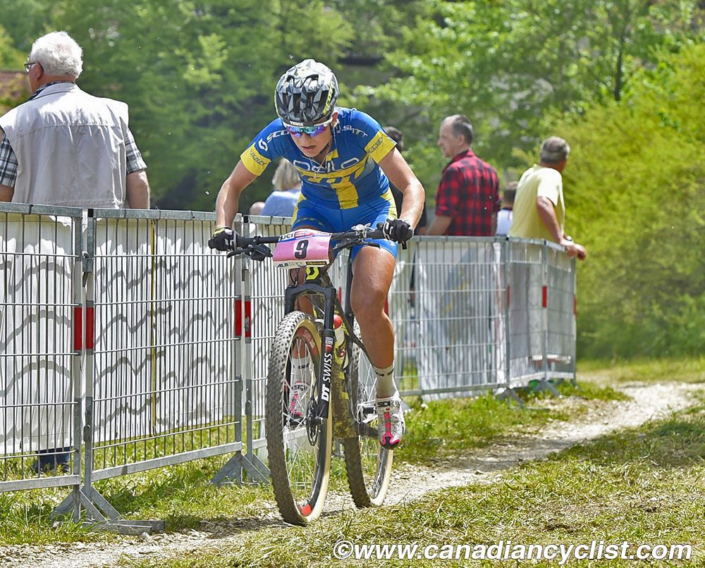 Jenny Rissveds (Scott-Odlo MTB Racing Team) chased back on the last lap and caught Pendrel to move into 2nd place