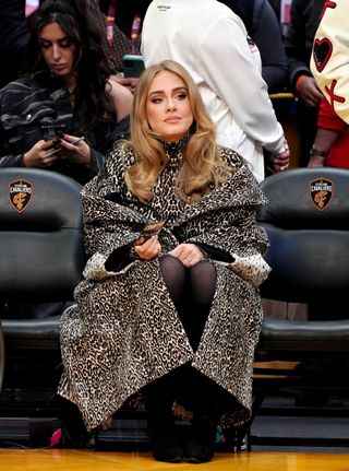 Adele attends the 2022 NBA All-Star Game at Rocket Mortgage Fieldhouse on February 20, 2022 in Cleveland, Ohio