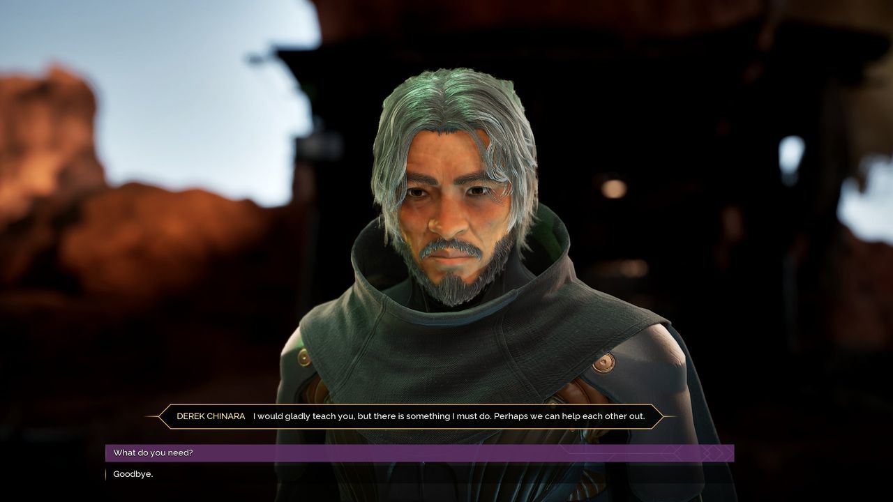 Dune: Awakening Planetologist Derek Chinara as he agrees to teach you after finding the film.