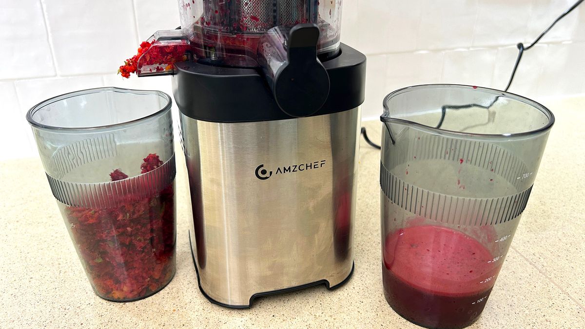 AMZCHEF 4 IN 1 Sapcentrifuge - Sap & Groente Extractor/Elektrische Rasp/Vleesmolen/Worstmaker - Zilver