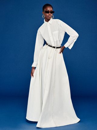 The Denim Ball Skirt -- White