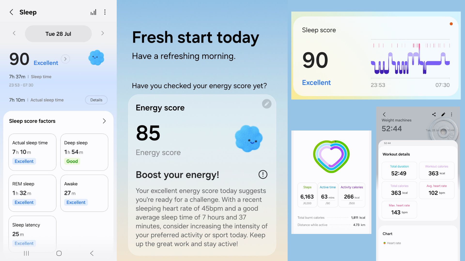 Grace Walsh's insights in Samsung Health app