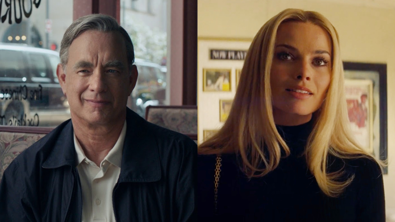Tom Hanks en un buen día a la vuelta de la esquina;  Margot Robbie en Érase una vez en Hollywood