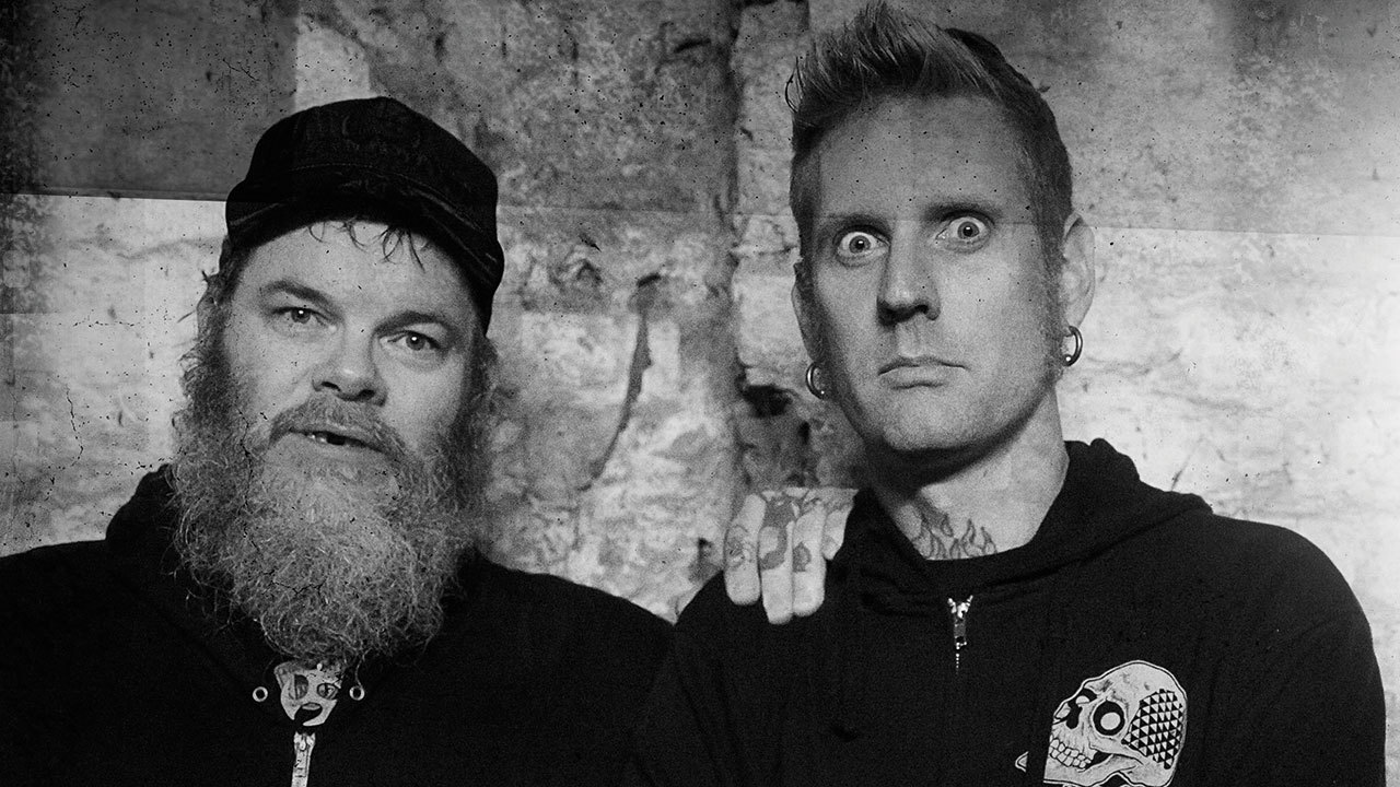 A photograph of Neurosis&#039; Scott Kelly and Mastodon&#039;s Brann Dailor together