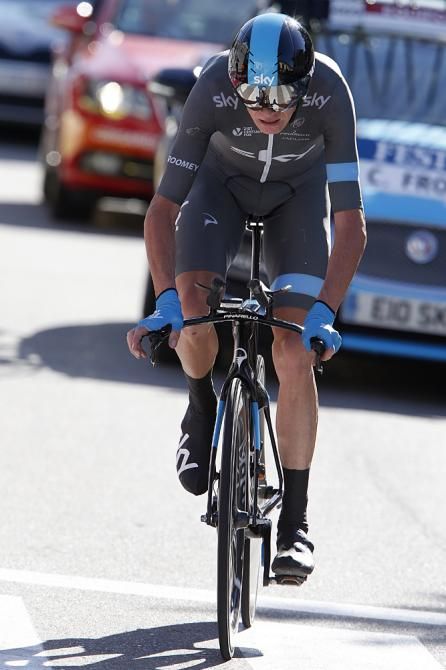 Chris Froome (Sky) lost time to Contador and Valverde in the time trial