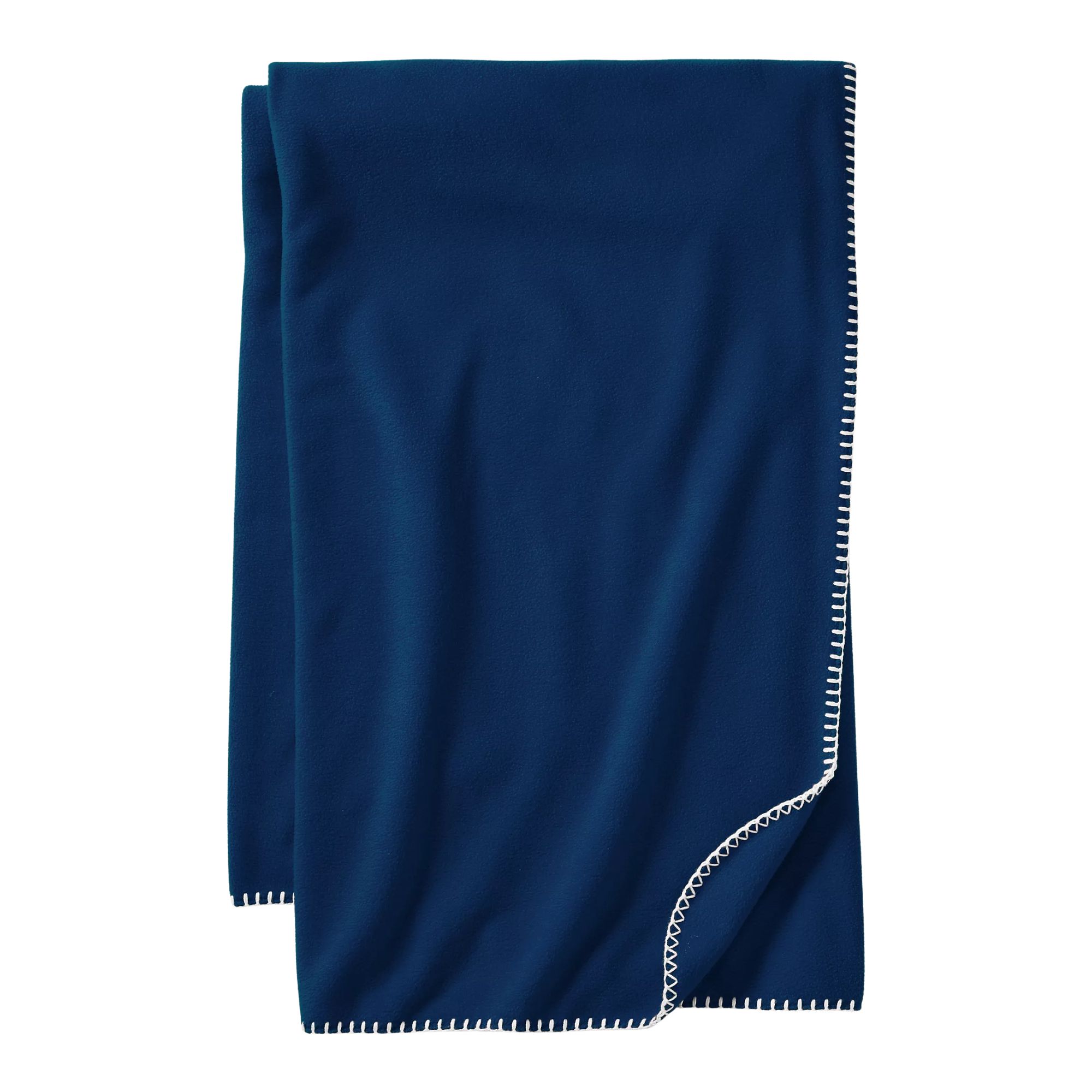 a navy blue fleece blanket