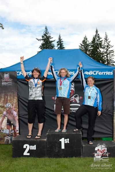 The women's podium