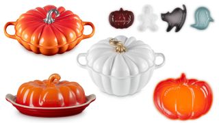 Le Creuset Halloween collection on a white background