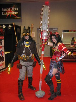 Steampunk Batman and Steapmunk Wonder Woman (DC Comics)