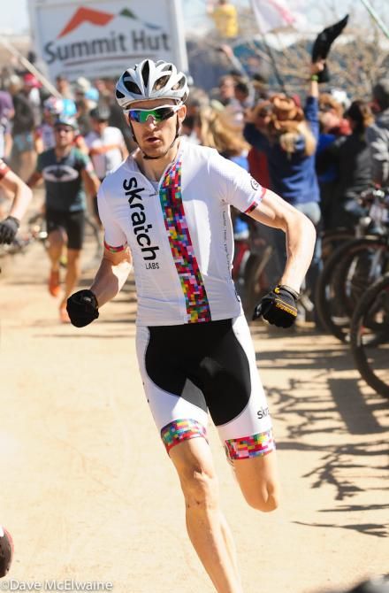 A Skratch Labs team member near the front of the Le Mans start
