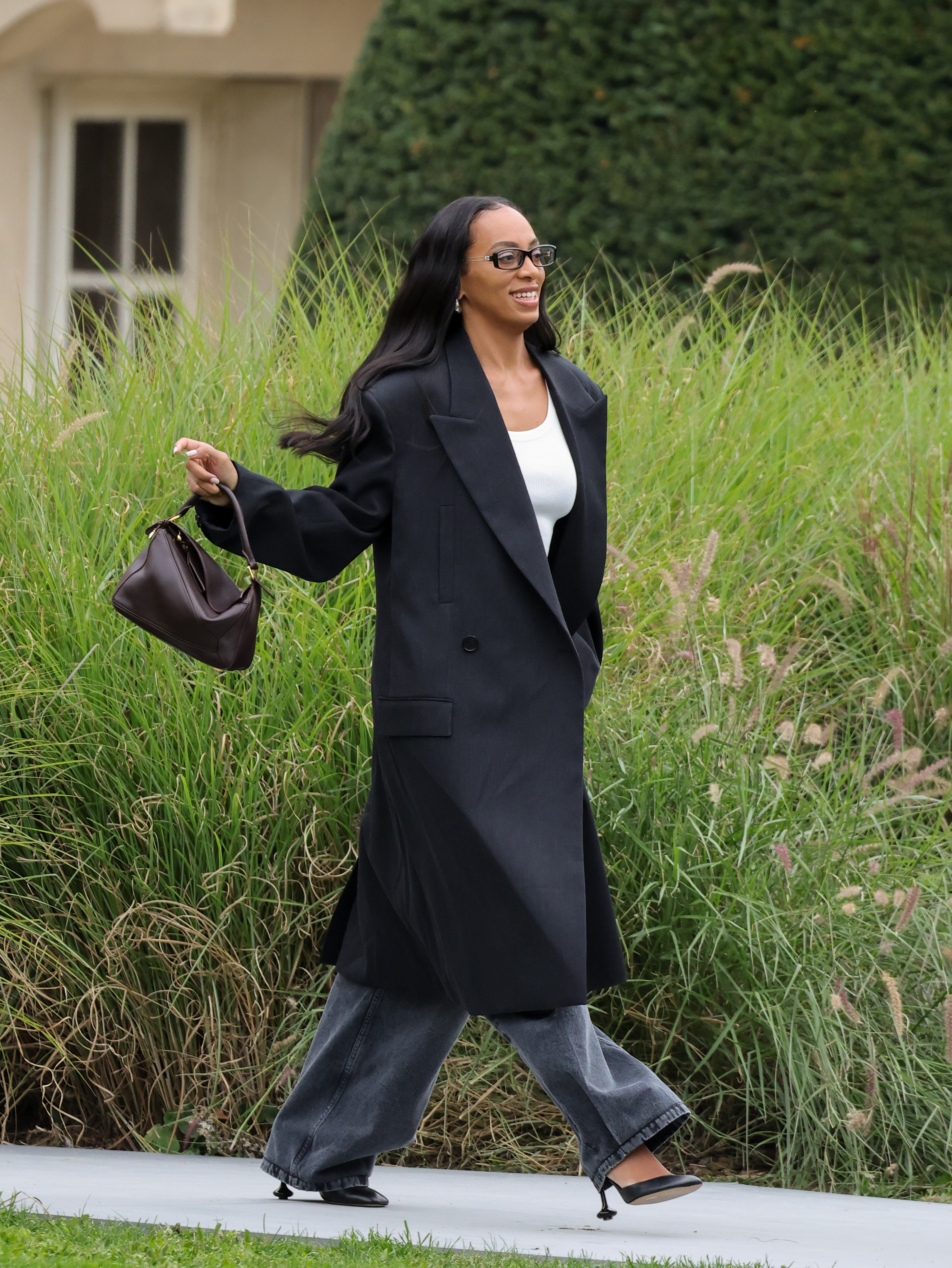 PARIS, FRANCE - OCTOBER 03: Solange Knowles attends the Loewe Womenswear Spring/Summer 2026 show as part of Paris Fashion Week on October 03, 2025 in Paris, France.