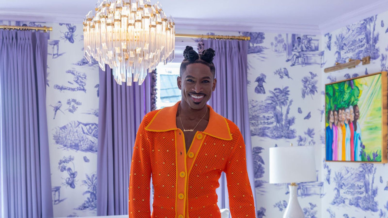 robert hartwell in his colorful home