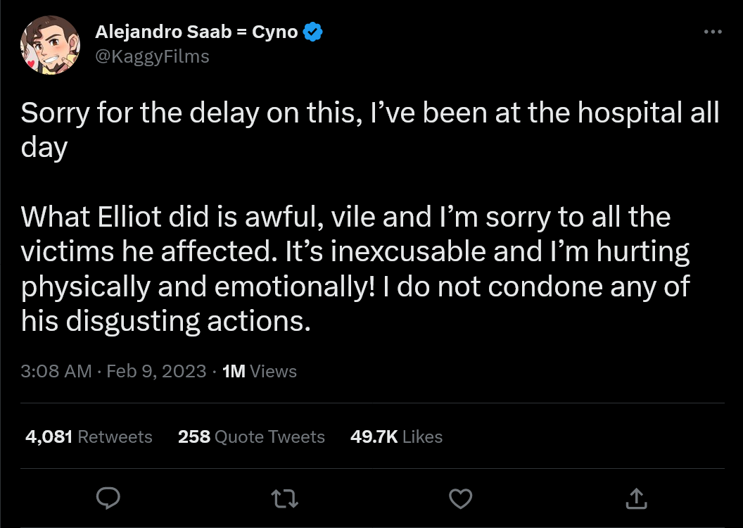 Alejandro Saab twittert über Elliot Gindi