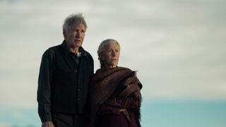 Harrison Ford stands next to Helen Mirren in 1923