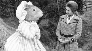 Princess Anne meets one of the characters of The Tales of Beatrix Potter on set in 1970.