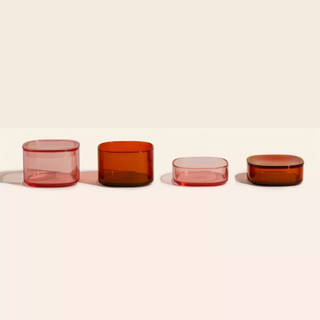 Pink and terracotta acrylic storage gems