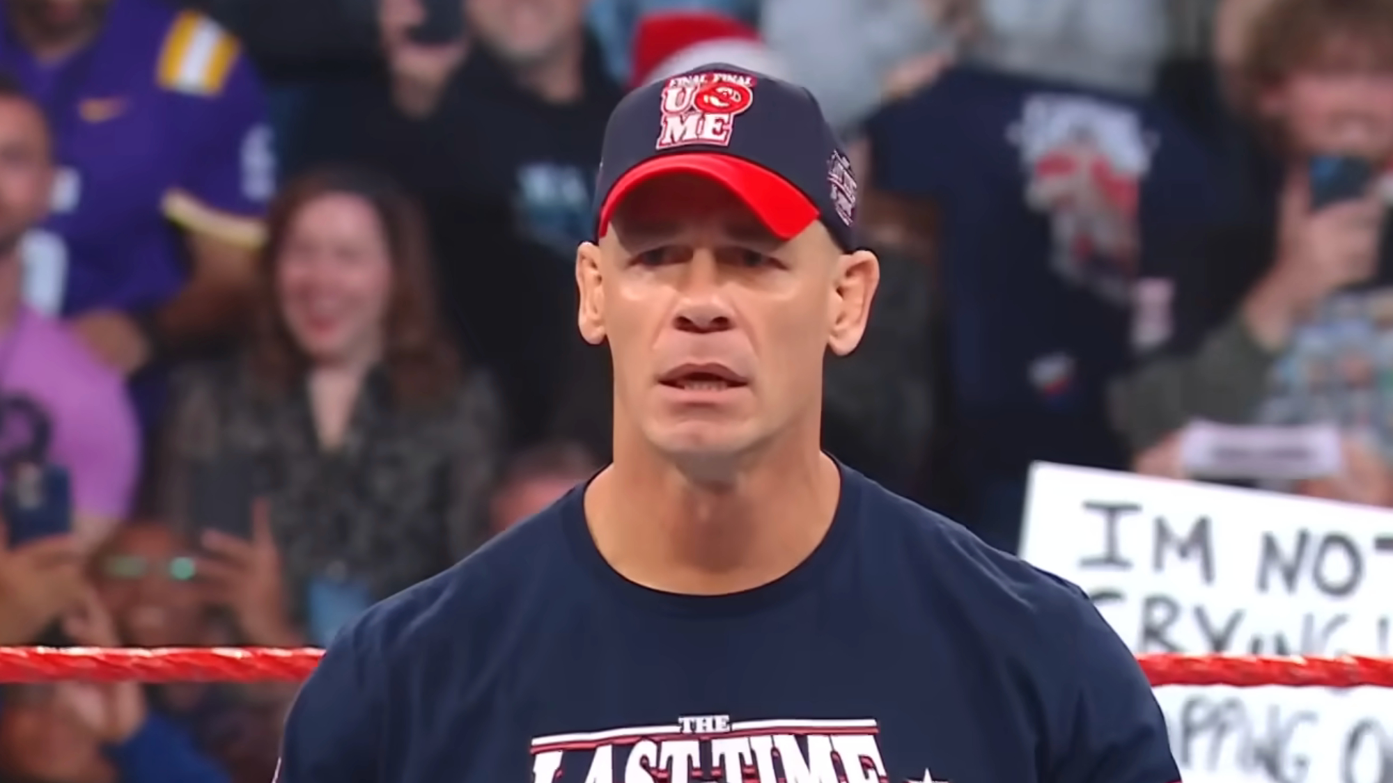 John Cena steps into the ring for the final time.