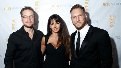 Actor Matt Damon, wife Luciana Damon and personal/celebrity trainer Jason Walsh