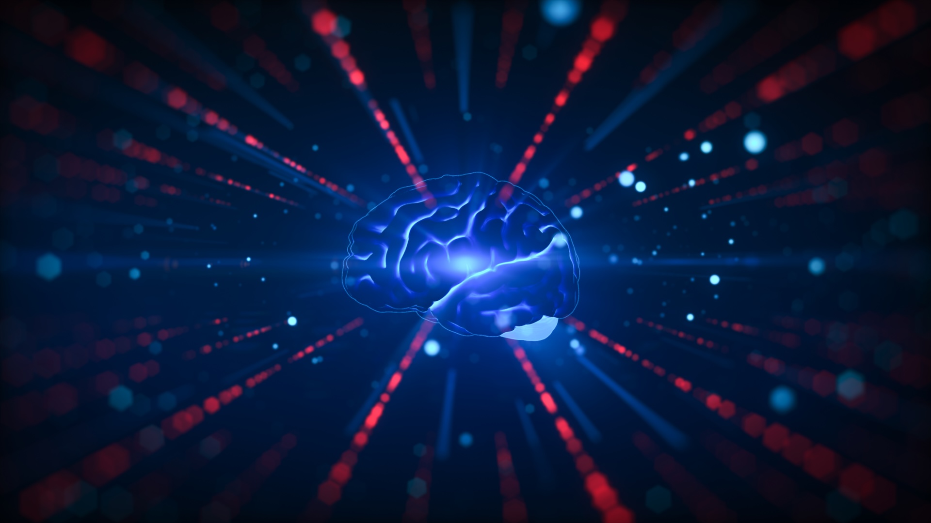 an illustration of a brain in a futuristic, digital style