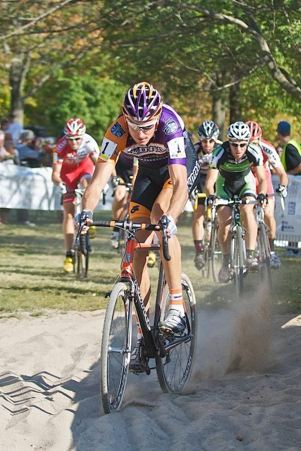 Ryan Trebon takes an early lead in the men's UCI C1.