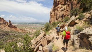 Two hikers in Colorado National Monument