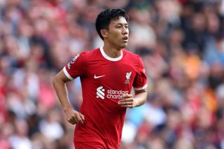 Wataru Endo in action for Liverpool against Bournemouth in the Premier League in August 2023.