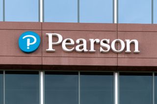 Pearson sign and logo on a building